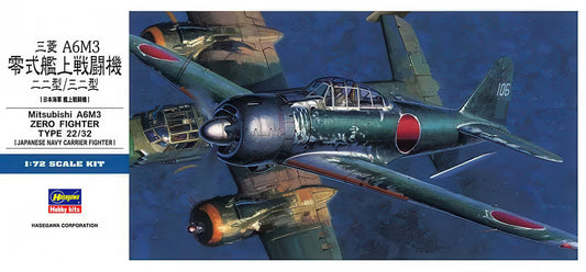 Hasegawa 1/72nd scale Mitsubishi A6M3 Zero Fighter Type 22/32