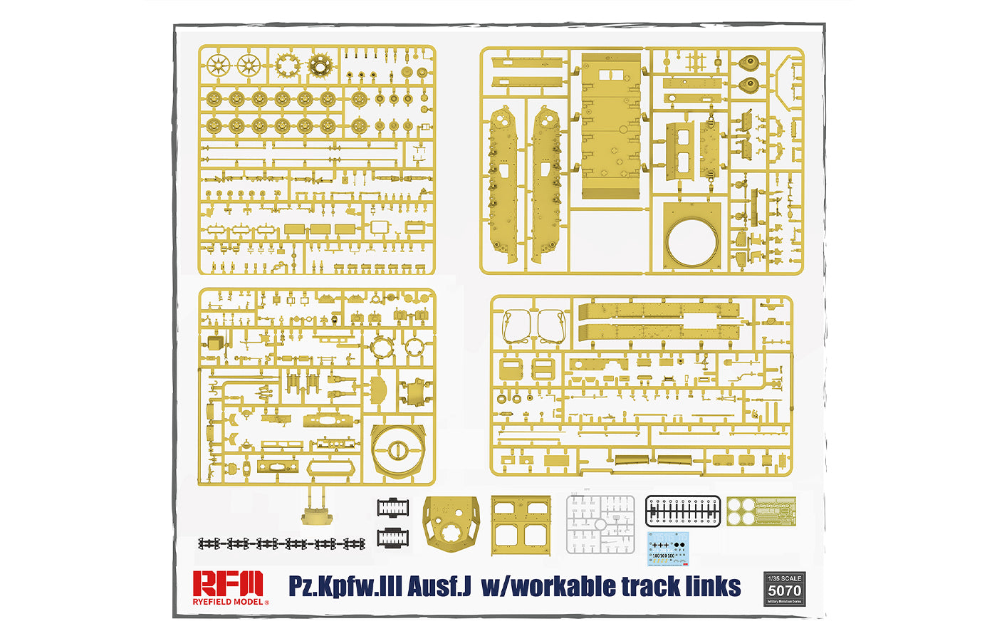 Ryefield Model 1/35th scale Pz.Kpfw.III Ausf.J Workable Tracks