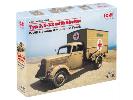 ICM 1/35 scale Type 2,5-32 with shelter German Ambulance Truck