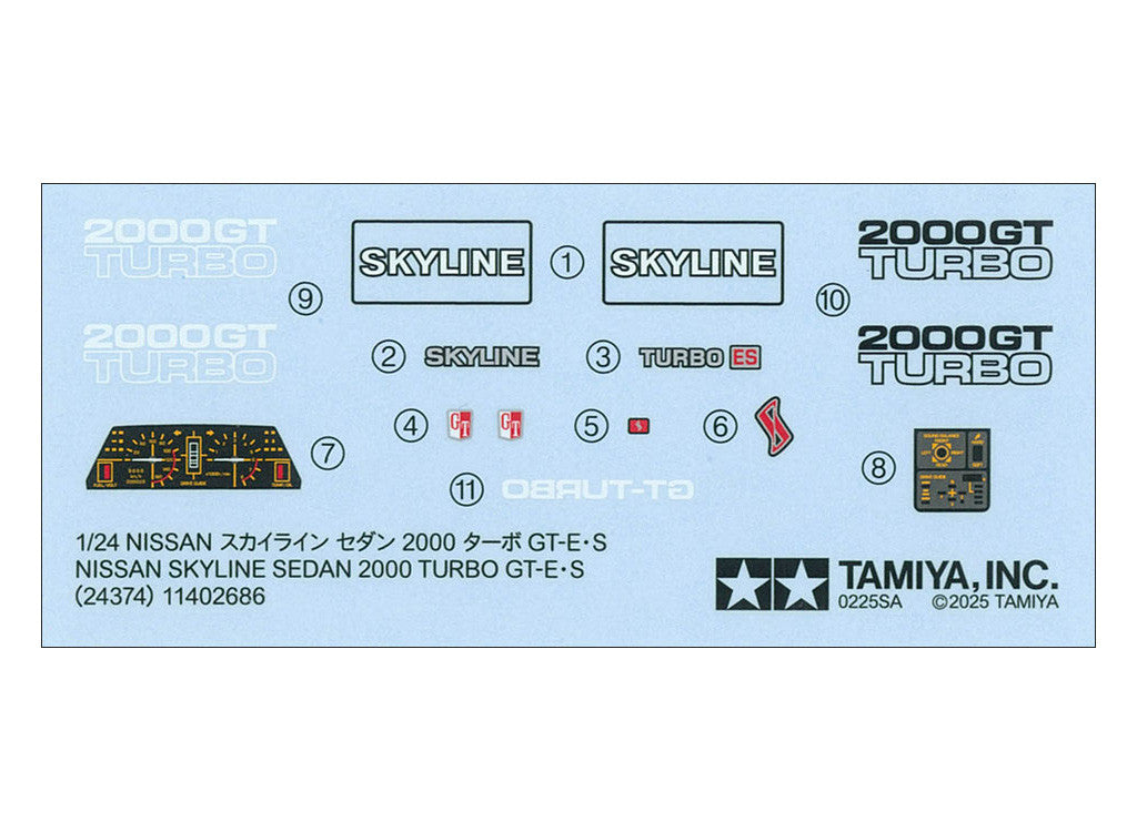 Tamiya 1/24th scale Nissan Skyline Sedan 2000 Turbo GTE-S