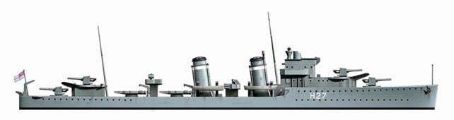 Tamiya 1/700th scale - HMS Hood Battlecruiser & E Class Destroyer