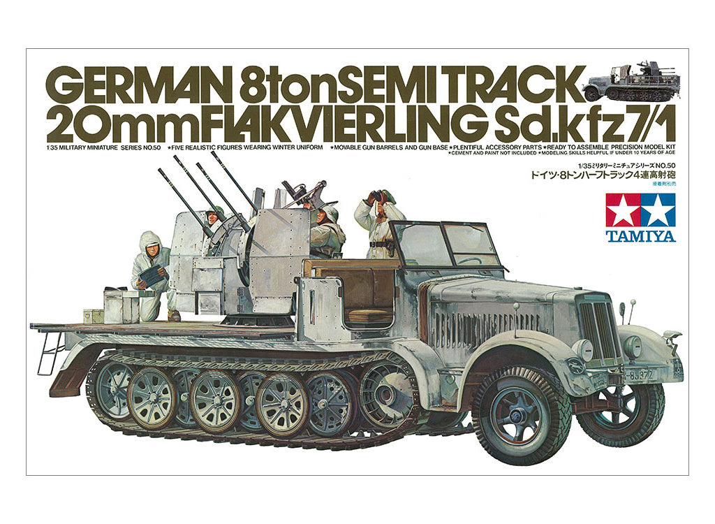 Tamiya 1/35th scale - German 8 ton Semi Track 20mm Flakvierling Sd.kfz 7/1