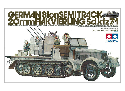 Tamiya 1/35th scale - German 8 ton Semi Track 20mm Flakvierling Sd.kfz 7/1