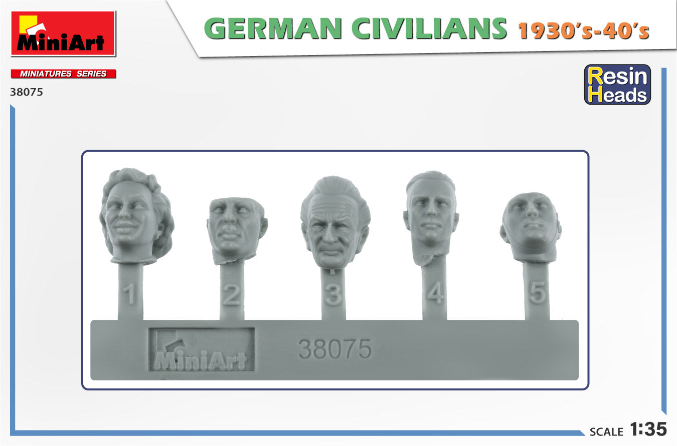 Miniart 1/35th scale Germany Civilians 30-40s (Resin Head)