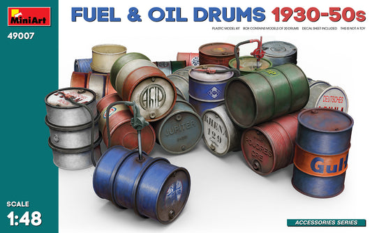 Miniart 1/48th scale Fuel & Oil Drums 1930s - 50s