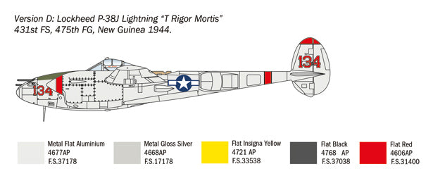 Italeri 1/72nd scale P-38J Lightning