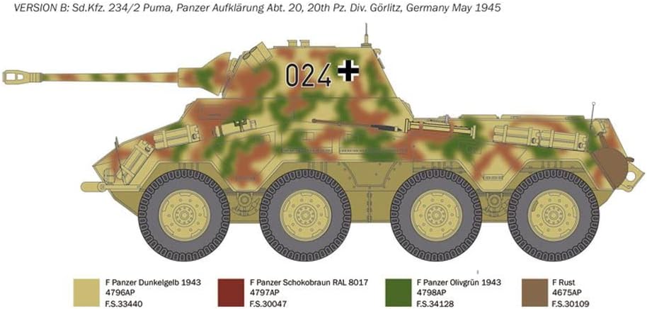Italeri 1/35th scale Sd.kfz. 234 Puma