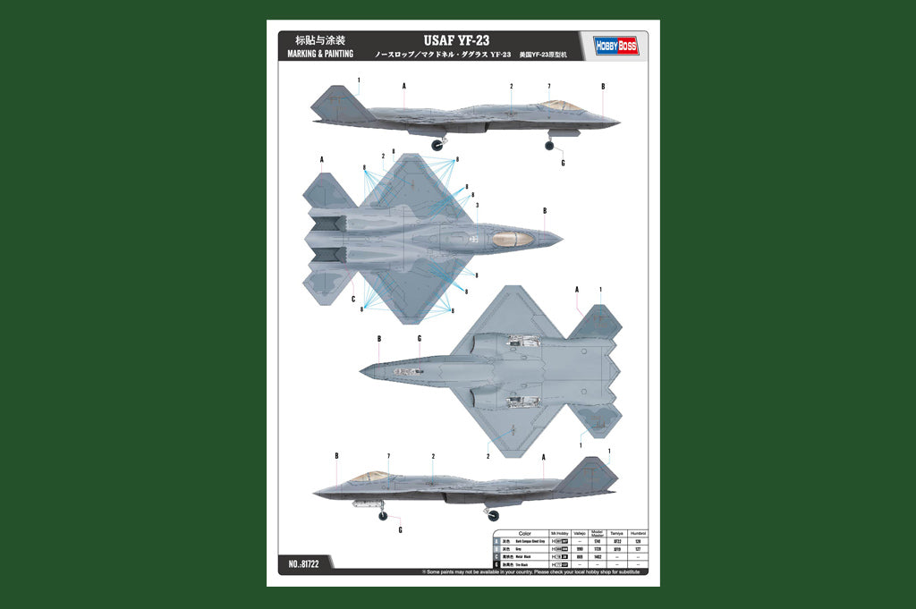 HobbyBoss 1/48th scale USAF YF-23