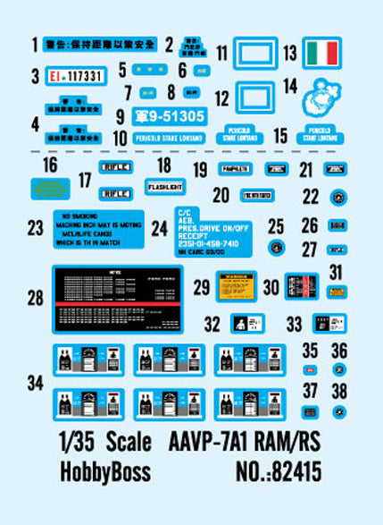 HobbyBoss 1/35th scale AAVP-7A1 RAM/RS
