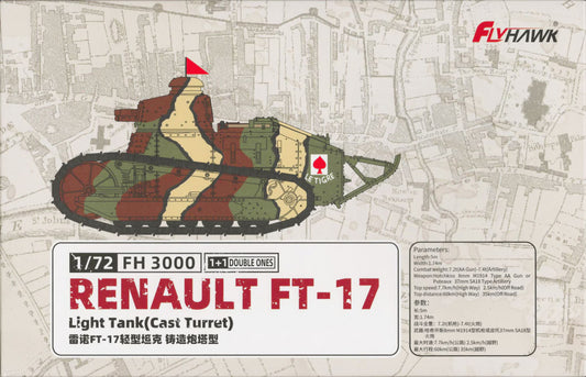 Flyhawk 1/72nd scale Renault FT-17 Light Tank (Cast Turret)