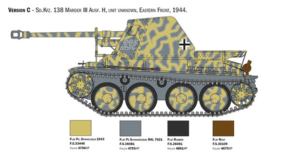 Italeri 1/35th scale Sd.Kfz 138 Ausf.H Marder