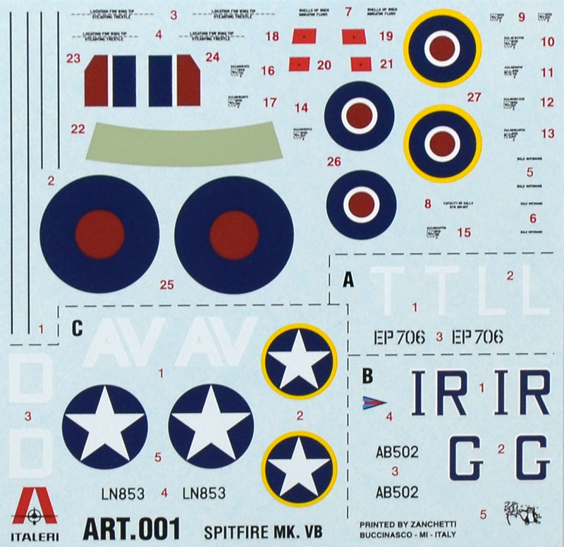Italeri 1/72nd scale Spitfire Mk.Vb