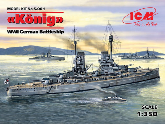 ICM 1/350th Scale Koenig , WWI German Battleship