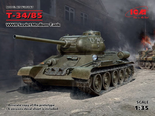 ICM 1/35th scale T-34-85 WWII Soviet Medium Tank