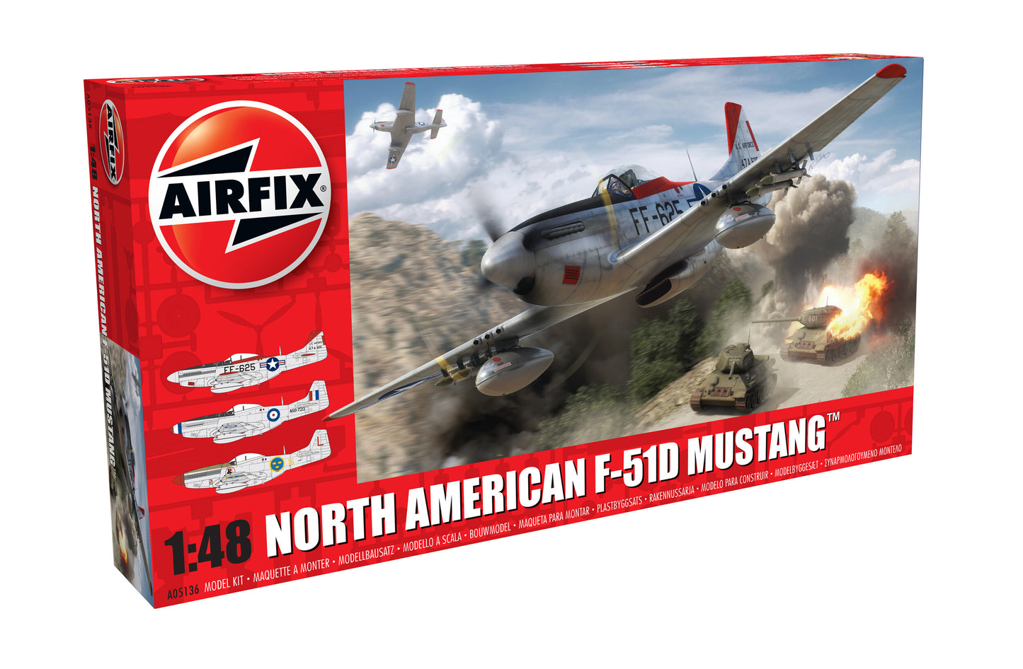 Airfix 1/48th scale North American F-51D Mustang