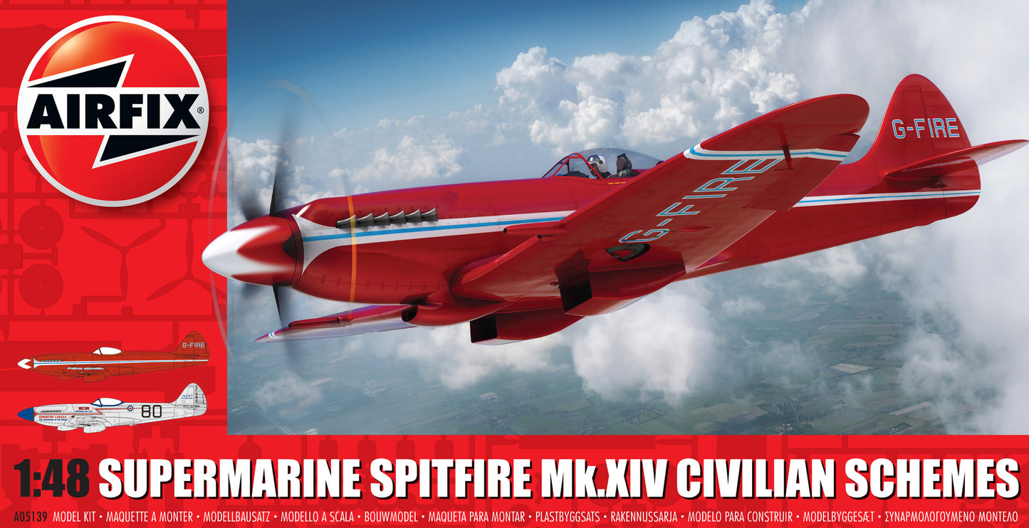 Airfix 1/48th scale Supermarine Spitfire MkXIV Civilian Schemes