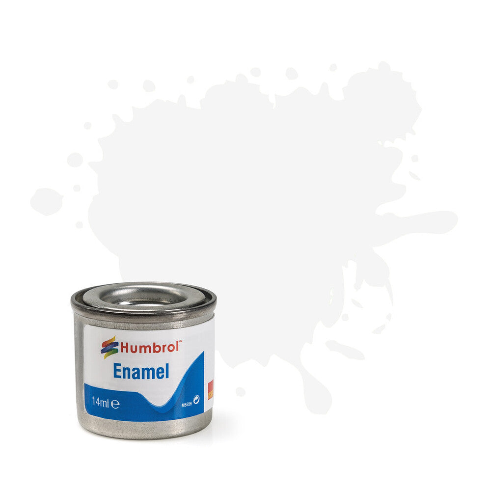 Humbrol Enamel No 130 White   Satin