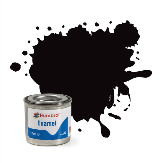 Humbrol Enamel No 201 Black   Metallic