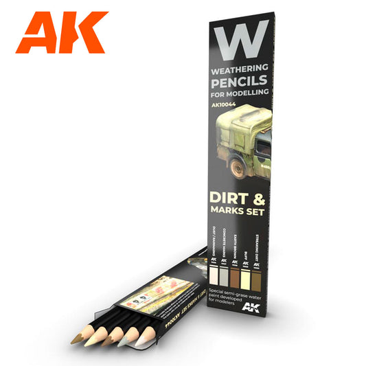 AK Interactive Weathering Pencils Set - Dirt & Marks