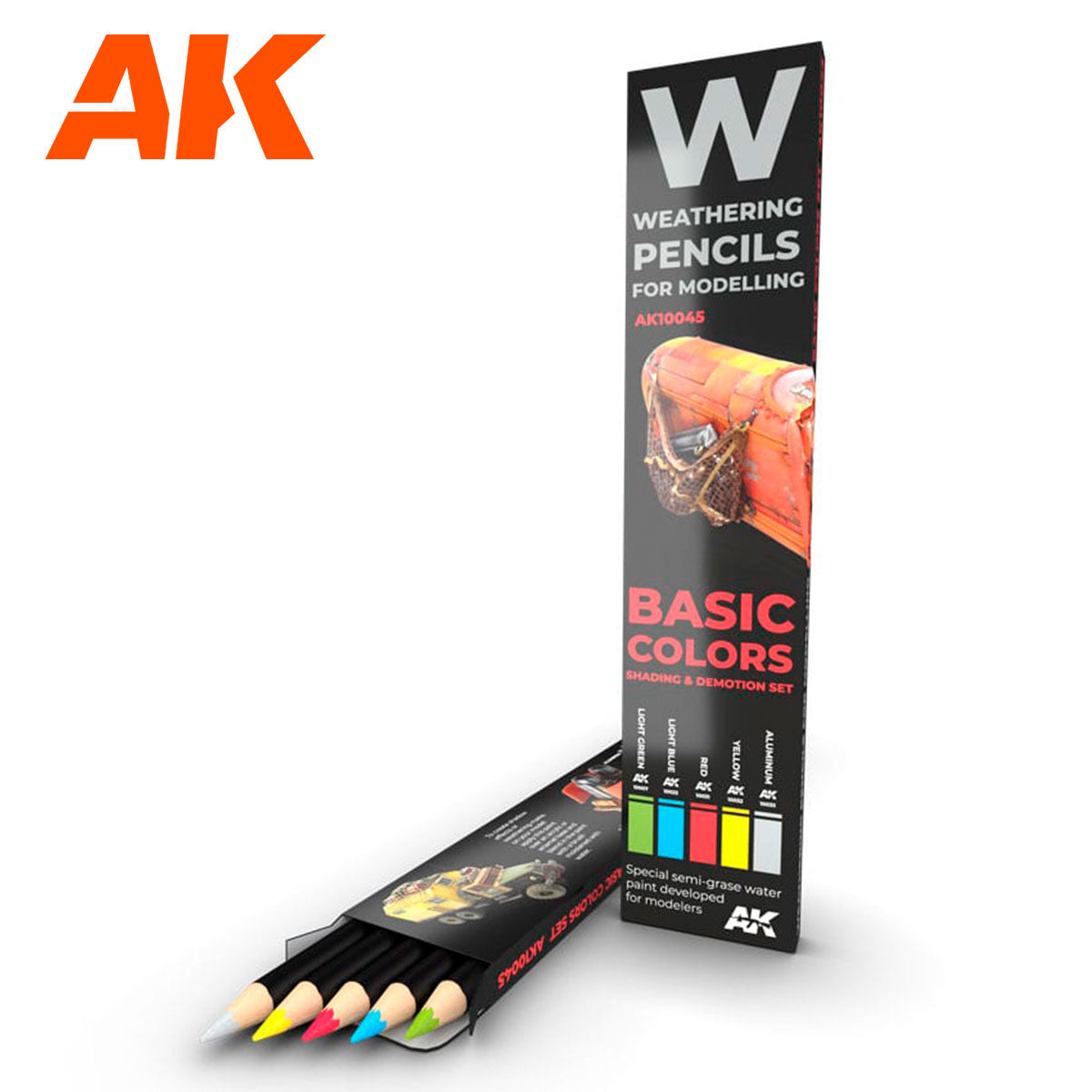 AK Interactive Weathering Pencils Set - Basic Colors Shading & Demotion