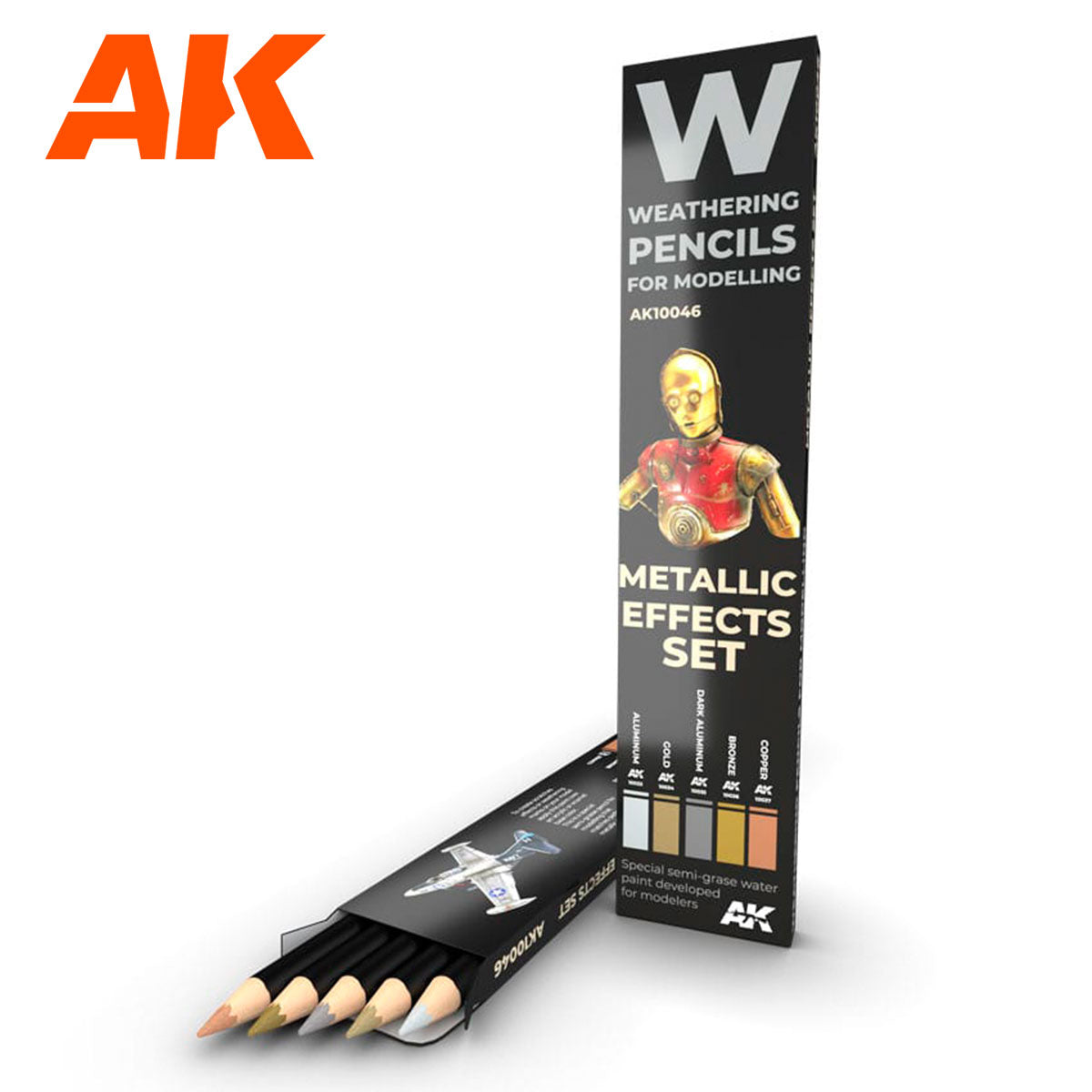 AK Interactive Weathering Pencils Set - Metallic Effects