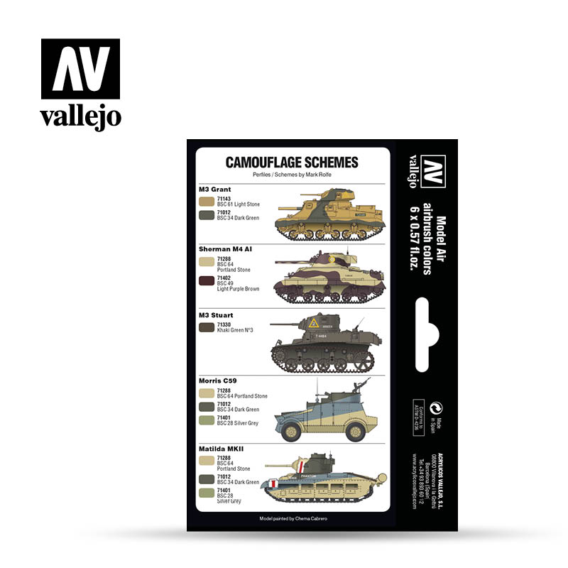 Vallejo British Caunter Colours Paint Set