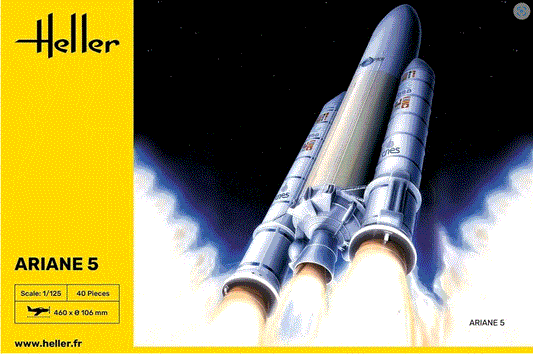 Heller 1/125th scale Ariane 5 European Rocket