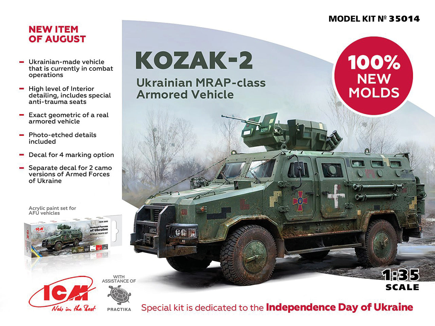ICM 1/35th scale Kozak 2 Ukrainian MRAP Class Armored Vehicle