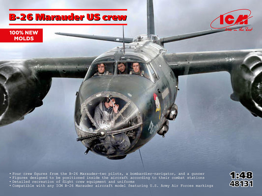 ICM 1/48th scale B-26 Marauder U.S. Crew (4 Figures) - Preorder