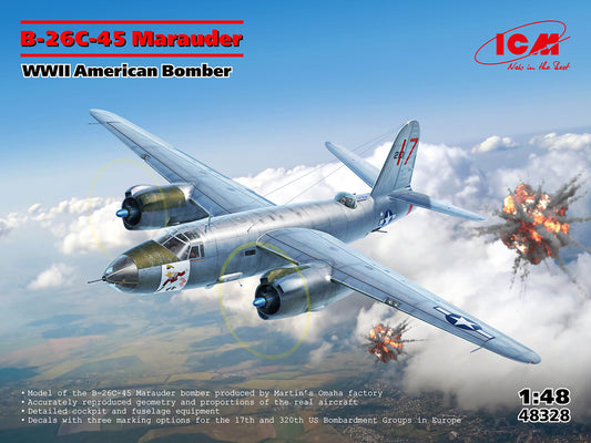 ICM 1/48th scale B-26C-45 Marauder WWII American Bomber
