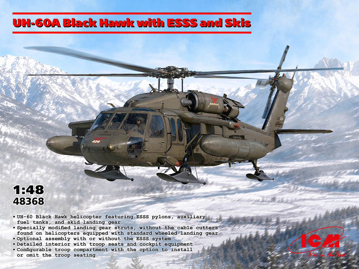ICM 1/48th scale UH-60A Black Hawk with ESSS & Skis