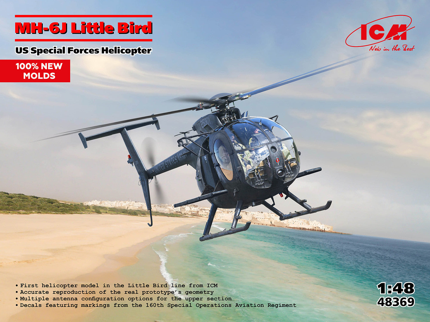 ICM 1/48th scale MH-6J Little Bird, U.S. Special Forces Helicopter - Preorder inc.UK P&P (Copy)