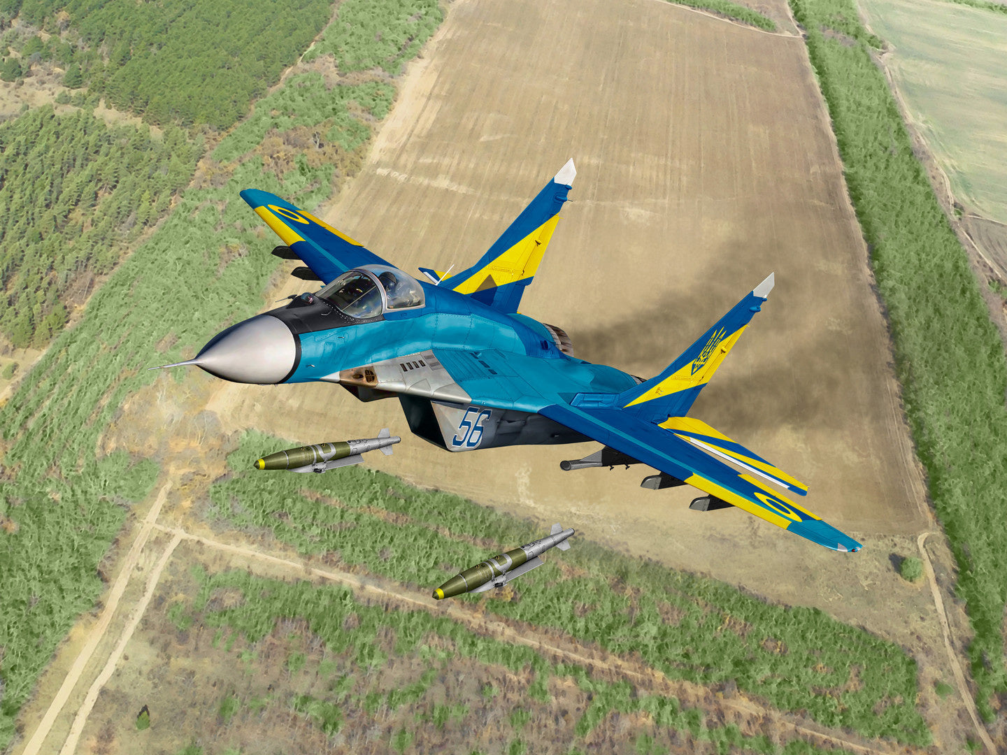 ICM 1/72nd scale MiG-29 of Ukrainian Air Forces with JDAM-ER Bombs