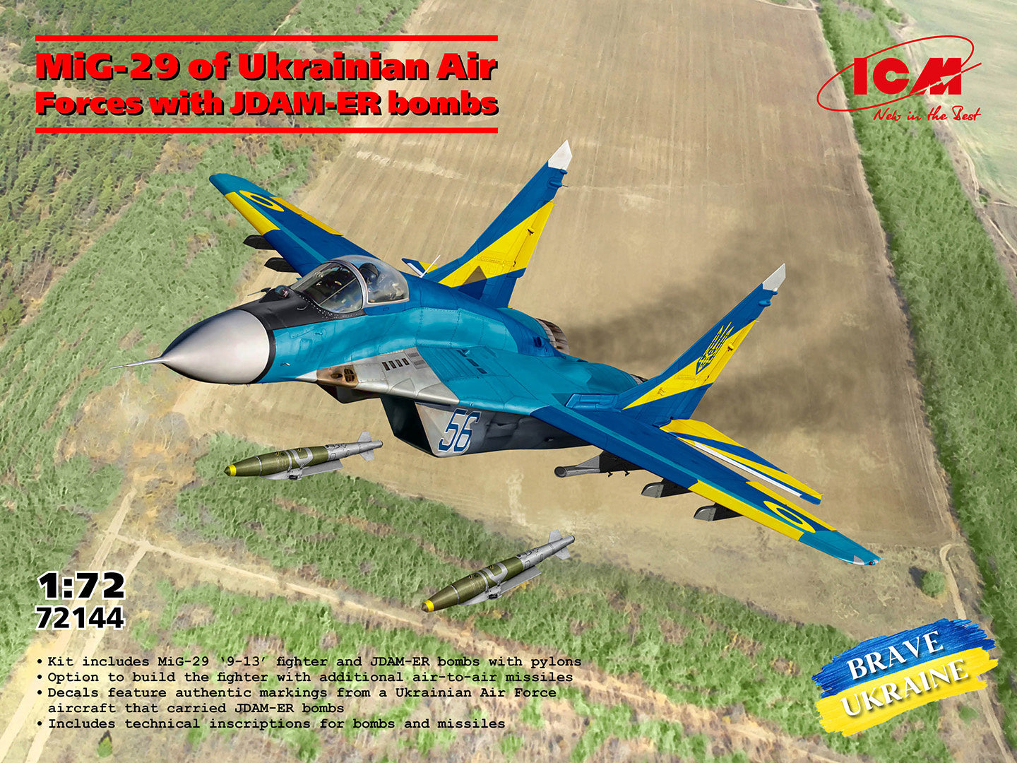 ICM 1/72nd scale MiG-29 of Ukrainian Air Forces with JDAM-ER Bombs