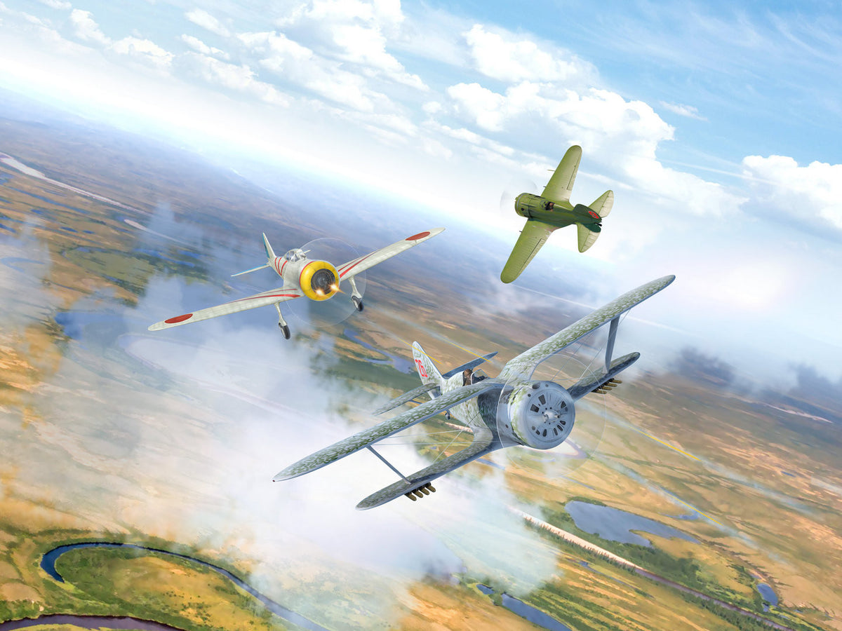 ICM 1/72nd scale ‘Air Battle Over Khalkhin-Gol’ I-16 Type 18 / I-153 Chaika / Ki-27a (Set of 3 Aircraft)