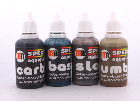 Set of 4 MMM 30ml AquaFlow Washes, Darks