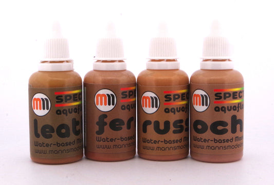 Set of 4 MMM 30ml AquaFlow Washes, Browns