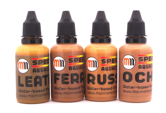 Set of 4 MMM 30ml AquaClay Washes, Browns