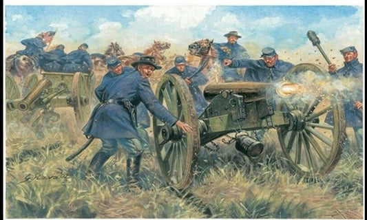 Italeri 1/72nd scale Union Artillery American Civil War 13 Figures 8 Horses