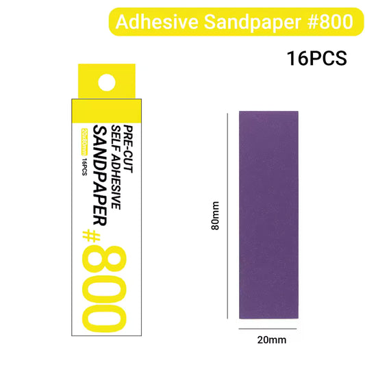 Pre-cut Self Adhesive Sandpaper 20x80mm 16pcs pack - 800 Grit