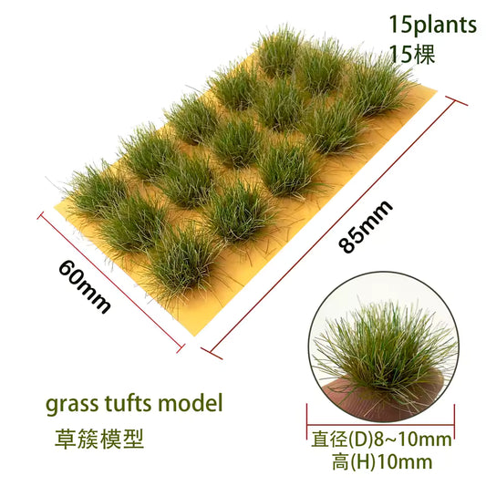 Grass Tufts ~10mm, pack of 15, Autumn Green