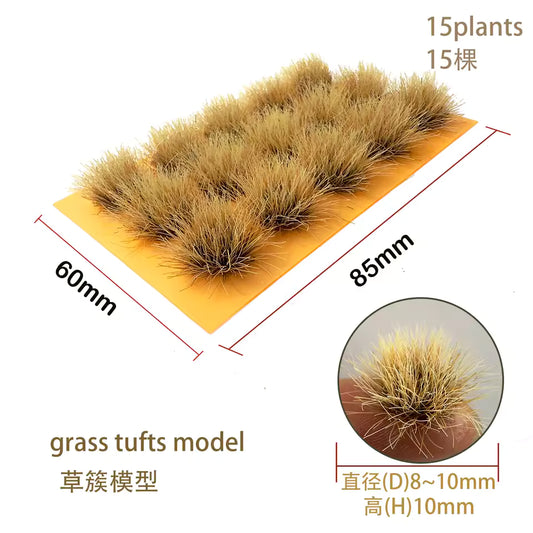 Grass Tufts ~10mm, pack of 15, Autumn Yellow