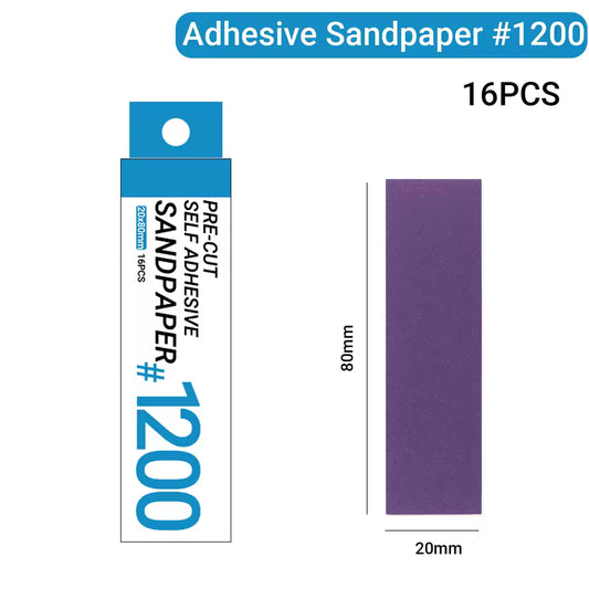 Pre-cut Self Adhesive Sandpaper 20x80mm 16pcs pack - 1200 Grit