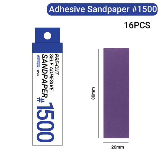 Pre-cut Self Adhesive Sandpaper 20x80mm 16pcs pack - 1500 Grit