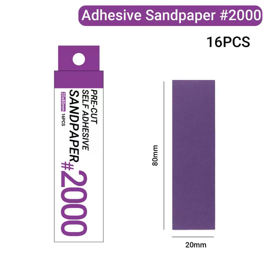 Pre-cut Self Adhesive Sandpaper 20x80mm 16pcs pack - 2000 Grit