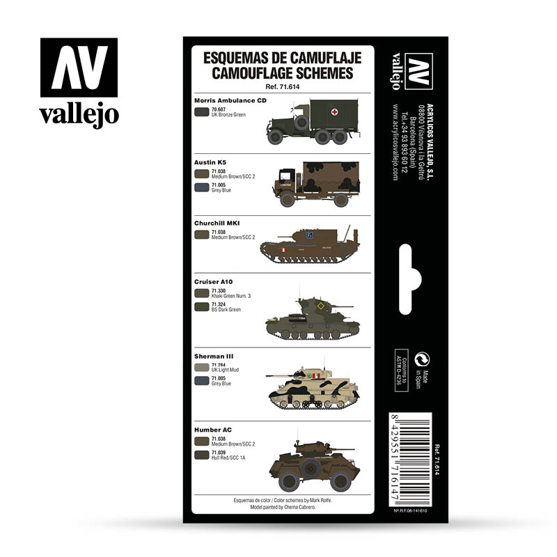 Vallejo British Colours UK/BEF/Europe 1939-45 Paint Set
