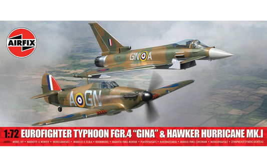 Airfix  1/72nd scale Eurofighter Typhoon FGR.4 "Gina" & Hawker Hurricane Mk.I - Twin Pack PREORDER
