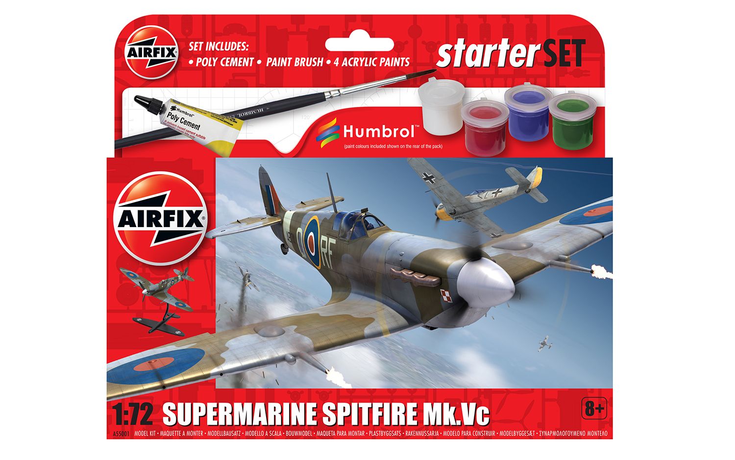 Airfix 1/72nd Scale Supermarine Spitfire Mk.Vc Starter Set – Mann's ...