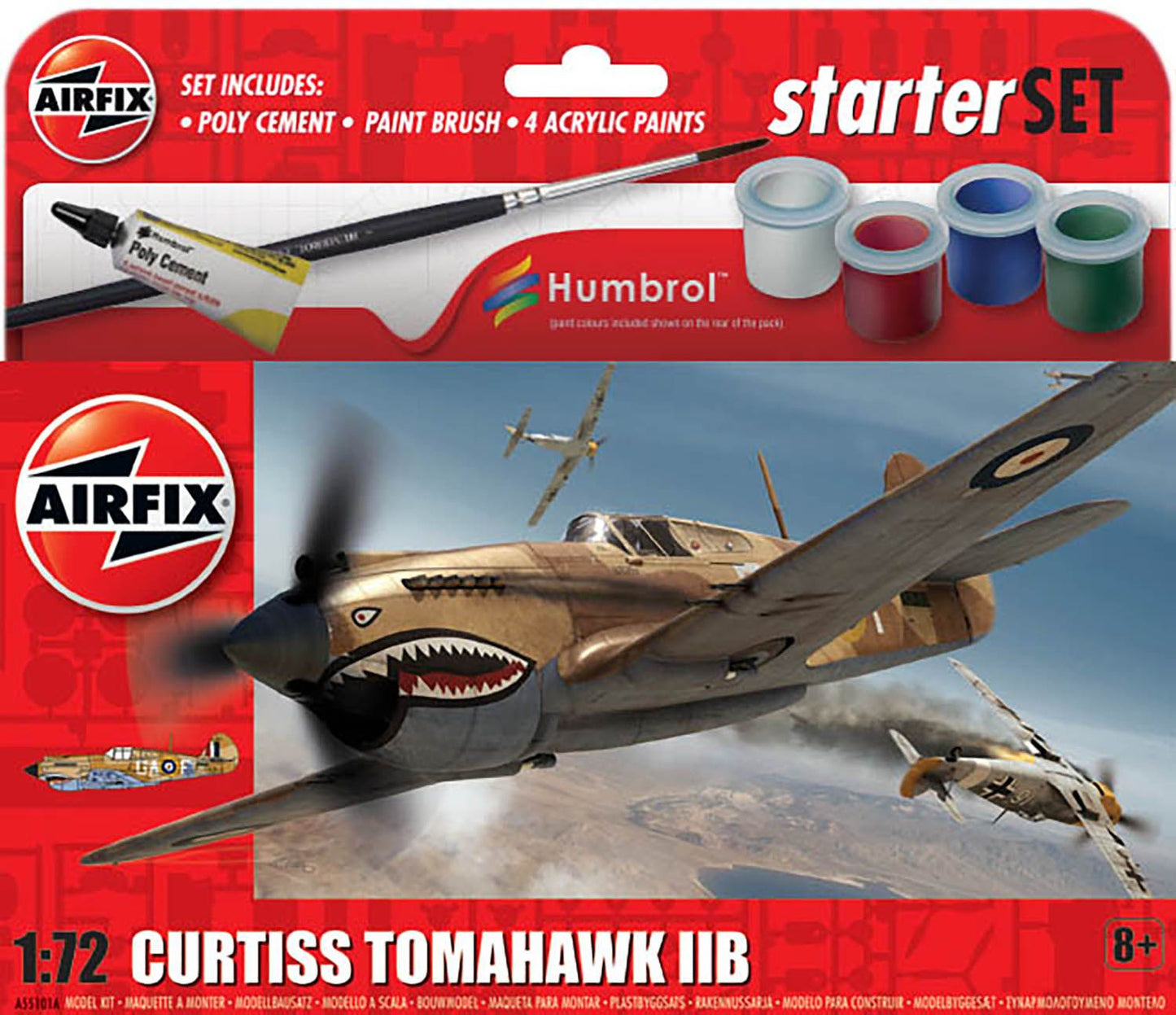 Airfix 1/72nd Scale Curtiss Tomahawk IIB Starter Set
