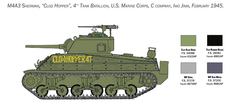 Italeri 1/35th scale M4A2 U.S. Marine Corps C